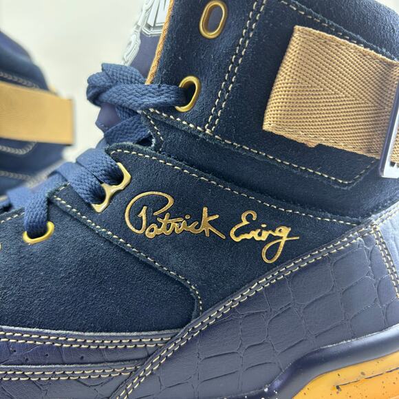 EWING ATHLETICS “Where Brklyn At?“ 33 HI Navy /Gold Athletic Shoes Mens Size 10 - Picture 11 of 12